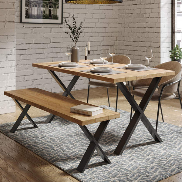 Set de 2 pieds de table Maribo forme X en acier [en.casa]