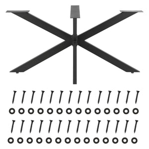 Gamba Centrale 'Oberau' per Tavolo Fai da Te - Acciaio Nero - Varie Misure [en.casa]