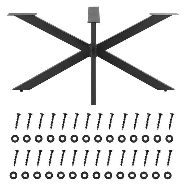 Gamba Centrale 'Oberau' per Tavolo Fai da Te - Acciaio Nero - Varie Misure [en.casa]