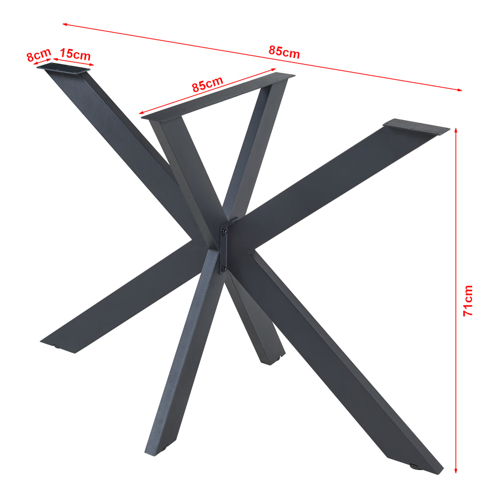 Structure de table Oberau acier noir [en.casa]