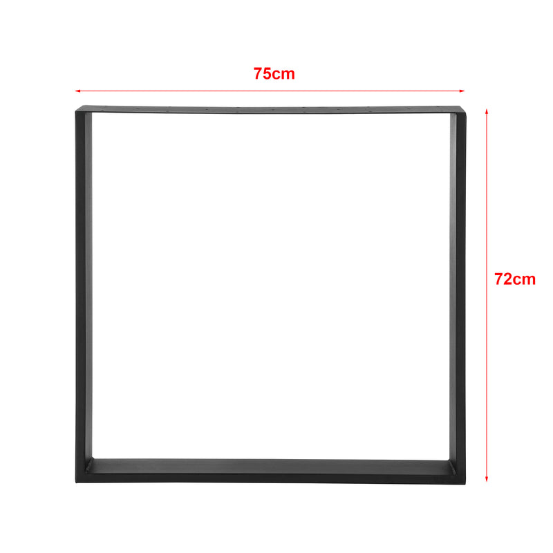 Croquis coté Lot de 2 Pieds de Table DIY Noir Mat [en.casa]