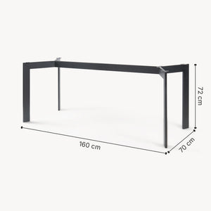 Piétement de table Verg acier laqué noir [en.casa]