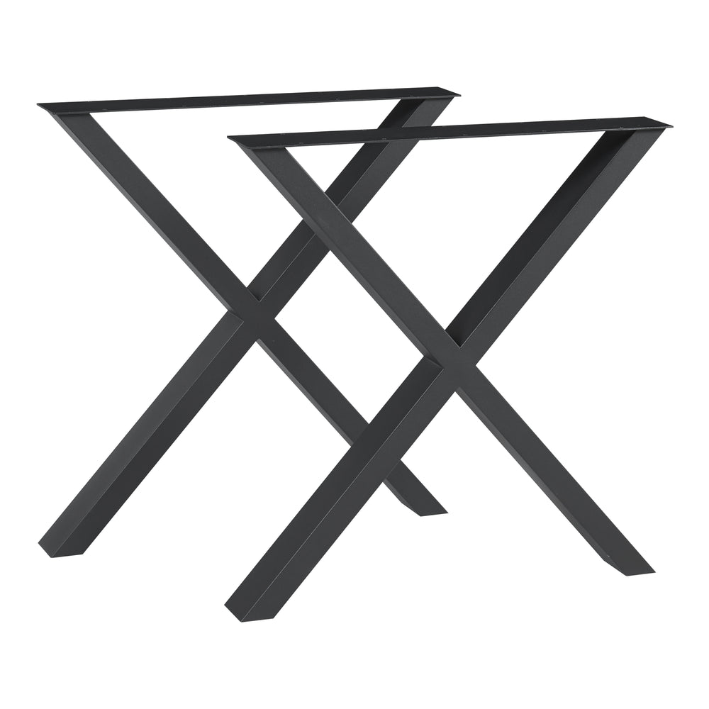 Set Greith di 2 Gambe a X per Mobili Fai da Te in Acciaio - Nero [en.casa]