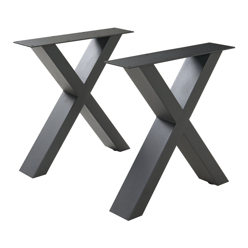 Set di 2 Gambe a Forma di X Maribo per Mobili 'Fai da Te' - Acciaio Nero [en.casa]
