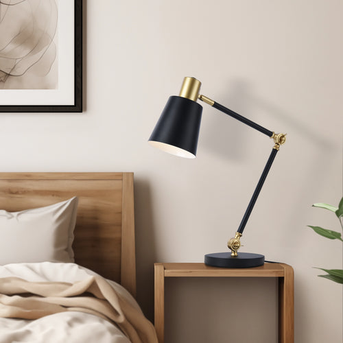 Lampe de table Abergele noir / doré [lux.pro] - premiumXL