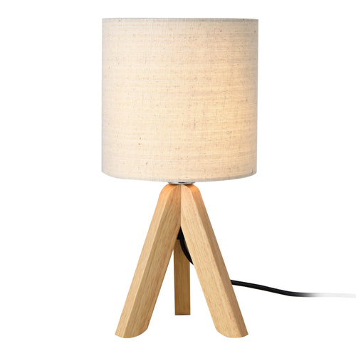 Lampe de table Koblenz E14 Max. 40W avec pieds en bois Beige lux.pro - premiumXL