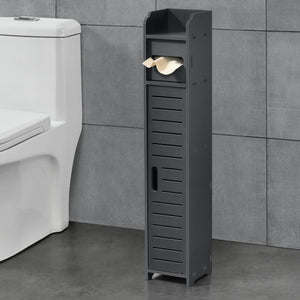 Meuble de Salle de Bain Placard Stylé Meuble de Rangement avec Dérouleur de Papier Toilette Porte-Rouleau Bois Composite 80 x 15 x 15 cm [en.casa]