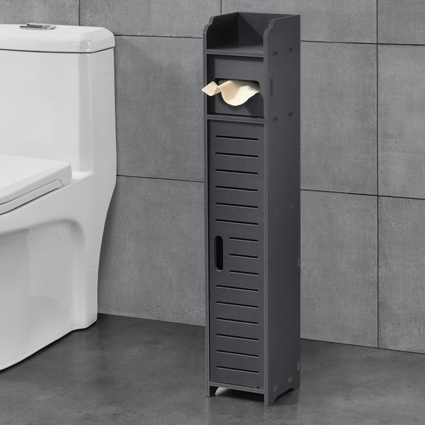Meuble de Salle de Bain Placard Stylé Meuble de Rangement avec Dérouleur de Papier Toilette Porte-Rouleau Bois Composite 80 x 15 x 15 cm [en.casa]