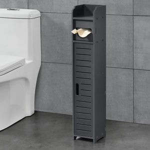 Meuble de Salle de Bain Placard Stylé Meuble de Rangement avec Dérouleur de Papier Toilette Porte-Rouleau Bois Composite 80 x 15 x 15 cm [en.casa]
