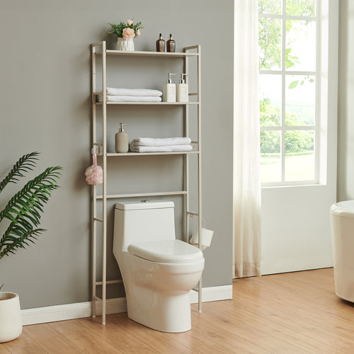 Scaffale Sopra WC Ljukhobro a 3 Ripiani Mensola da Bagno 164 x 64 x 20 cm [en.casa]
