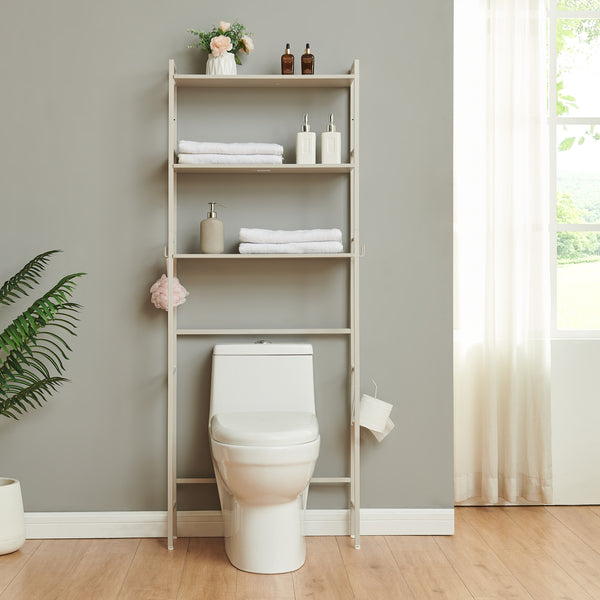 Scaffale Sopra WC Ljukhobro a 3 Ripiani Mensola da Bagno 164 x 64 x 20 cm [en.casa]
