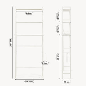 Scaffale Sopra WC Ljukhobro a 3 Ripiani Mensola da Bagno 164 x 64 x 20 cm [en.casa]