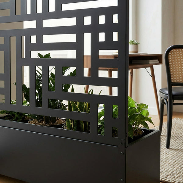 Trennwand Bernalda mit Blumenkasten Bogenform [casa.pro]
