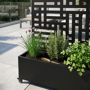 Trennwand Bernalda mit Blumenkasten Bogenform [casa.pro]