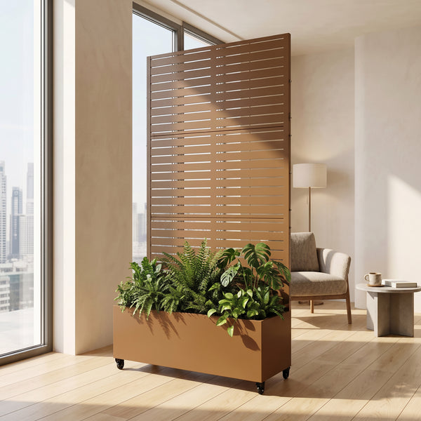 Trennwand Nodepp mit Blumenkasten Stahl [casa.pro]