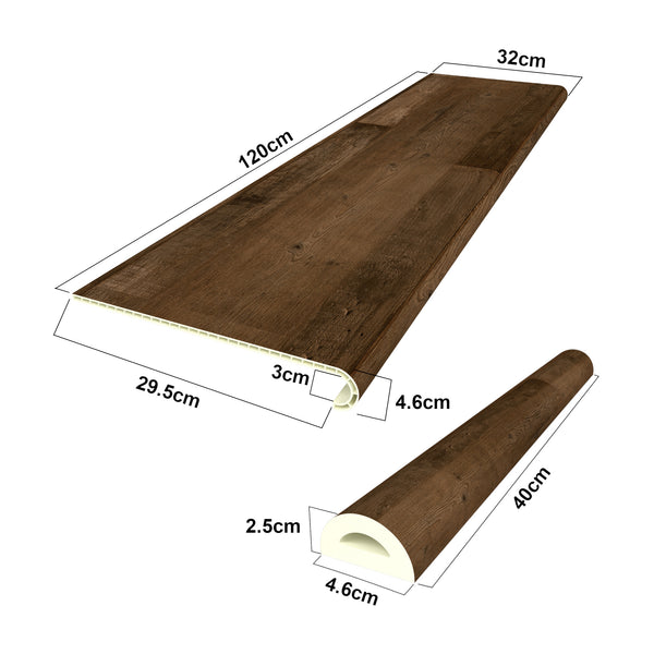 Set di Profili Bunschoten Coprigradini Arrotondati in PVC 120 x 32 x 4,6 cm NEU.HOLZ