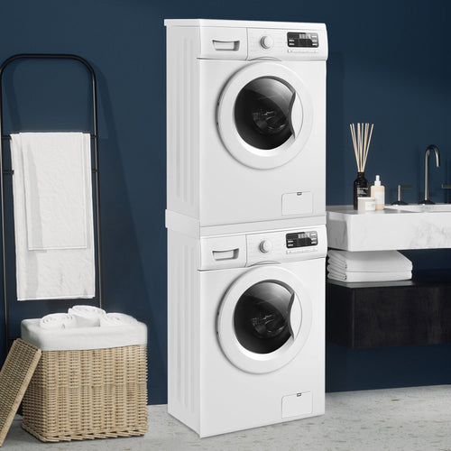 Kit de Superposition pour Lave-Linge Sèche-Linge Standard 60 cm Capacité 100 kg Blanc [en.casa]