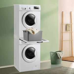 Kit de Superposition pour Lave-Linge Sèche-Linge Standard 60 cm Capacité 100 kg Blanc [en.casa]