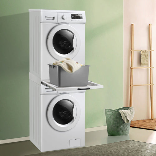 Kit de Superposition pour Lave-Linge Sèche-Linge Standard 60 cm Capacité 100 kg Blanc [en.casa]