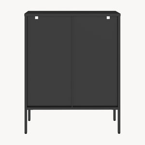 Credenza Vinterhavn in Acciaio con Ante in Vetro Scanalato [en.casa] 