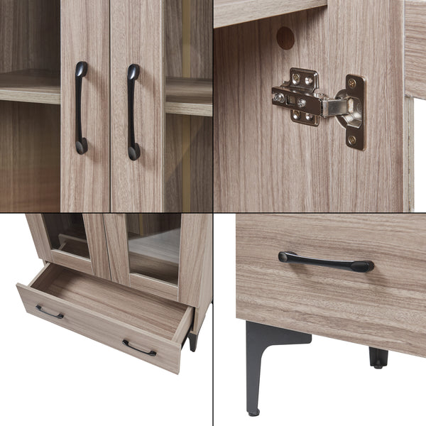 Armadio a Vetrata Søndersø Credenza con Vetrina - Vari Colori [en.casa] 