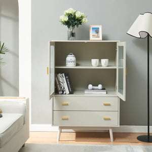 Credenza Susa con Vetrina e 2 Cassetti [en.casa]
