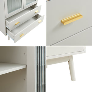 Credenza Susa con Vetrina e 2 Cassetti [en.casa]