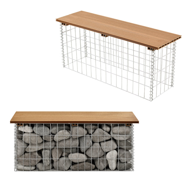 Gabionenbank Friesland WPC 100x45x30 cm in verschiedenen Farben pro.tec