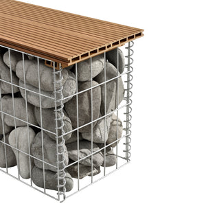 Gabionenbank Friesland WPC 100x45x30 cm in verschiedenen Farben pro.tec
