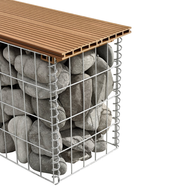 Gabionenbank Friesland WPC 100x45x30 cm in verschiedenen Farben pro.tec
