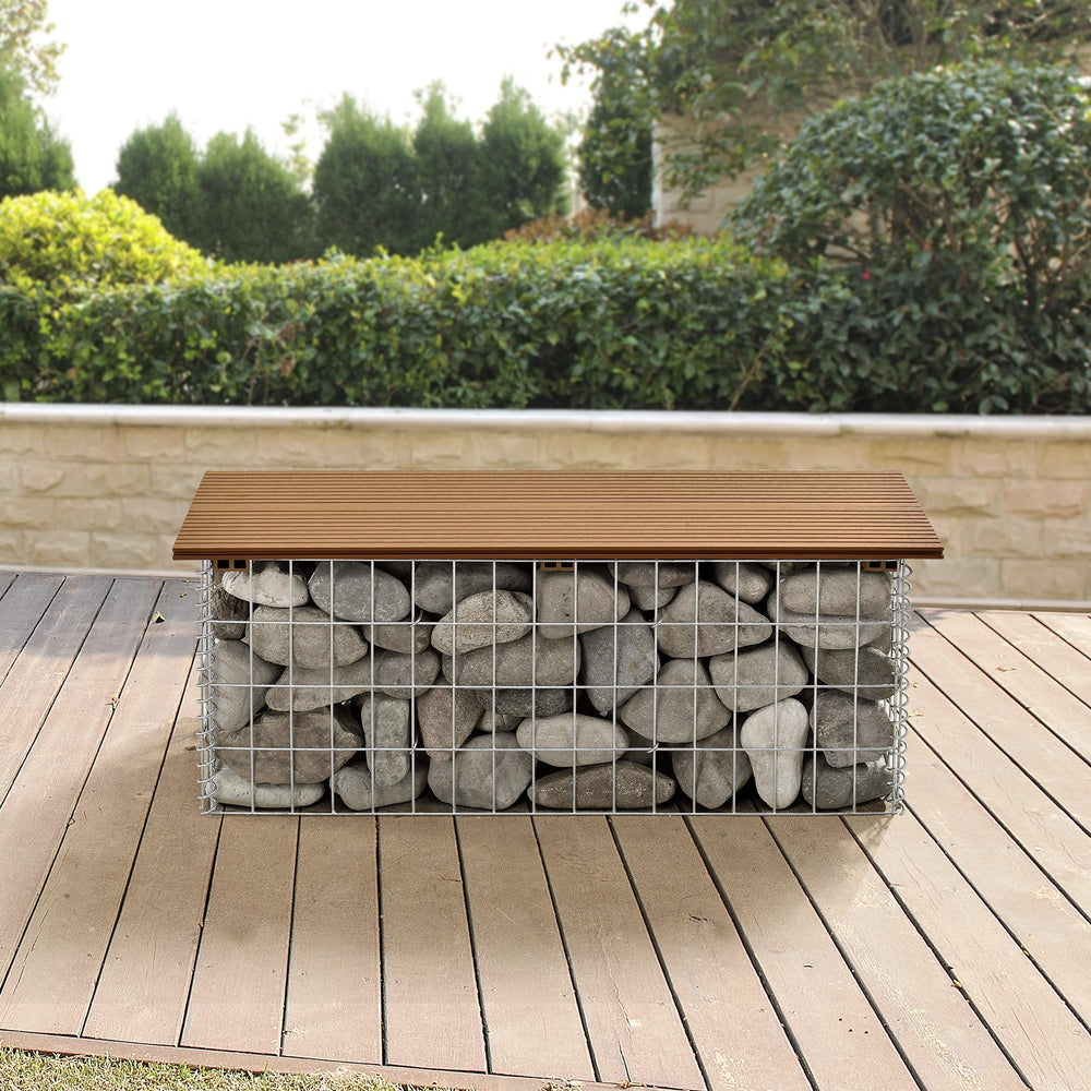 Banc gabion Friesland WPC 100x45x30 cm en différentes couleurs pro.tec - premiumXL