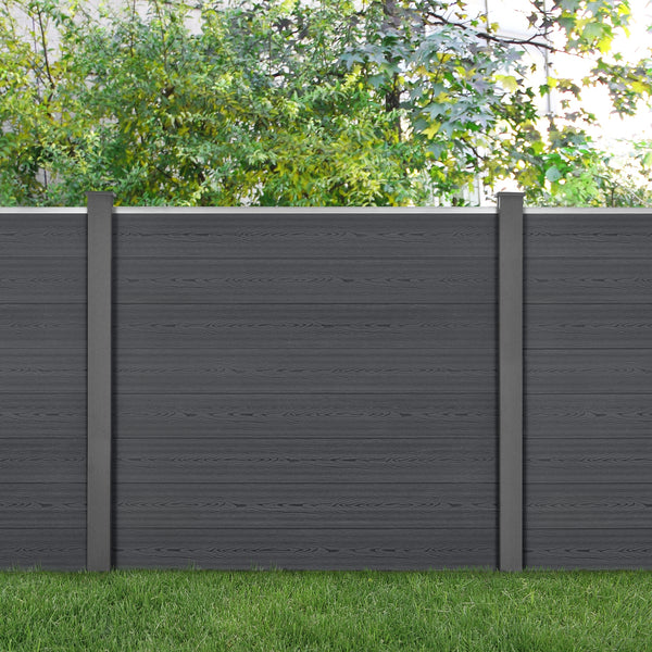 Clôtures de Jardin Brise-Vue avec Poteaux Planches Bois Composite WPC Gris [neu.holz]