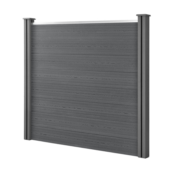Clôtures de Jardin Brise-Vue avec Poteaux Planches Bois Composite WPC Gris [neu.holz]