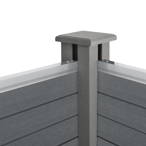 Clôtures de Jardin Brise-Vue avec Poteaux Planches Bois Composite WPC Gris [neu.holz]