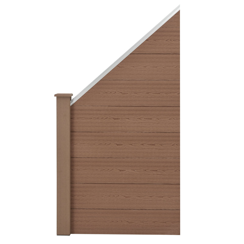 Croquis coté Clôture Bois Composite Segovia WPC Plusieurs Couleurs Tailles Différentes [neu.holz]