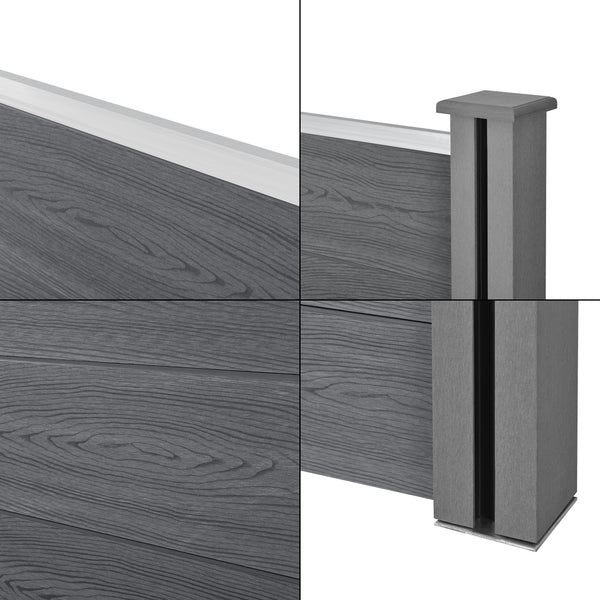 Gartenzaun Getafe WPC mit Pfosten versch. Farben neu.holz