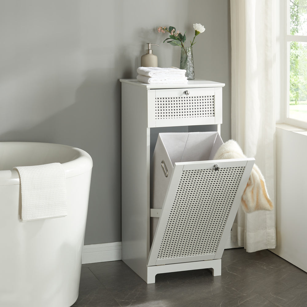 Armoire à linge Karlsøy 90x38x40cm blanc [en.casa] - premiumXL