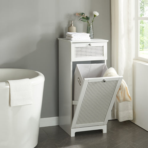 Armadio per biancheria Karlsøy 90x38x40cm bianco [en.casa] - premiumXL