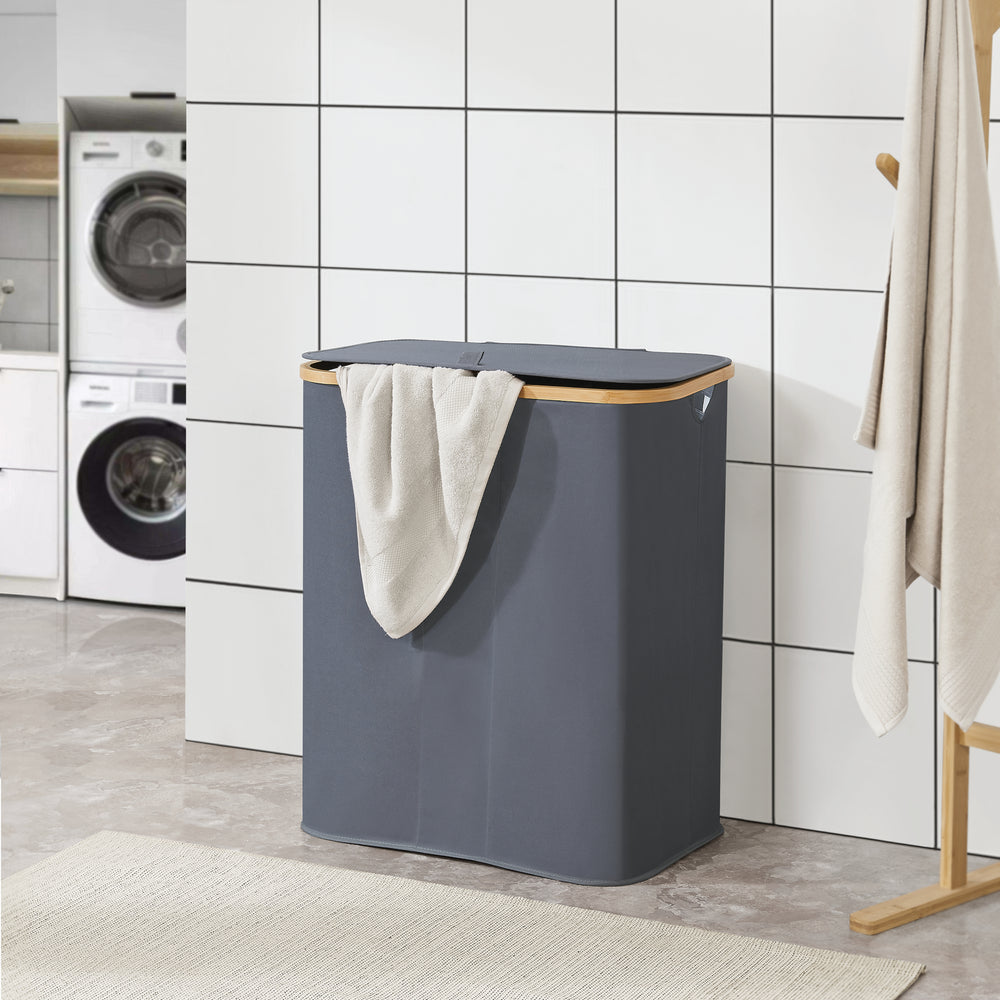 Cesto per la biancheria Rusko 140L in diversi colori [en.casa] - premiumXL