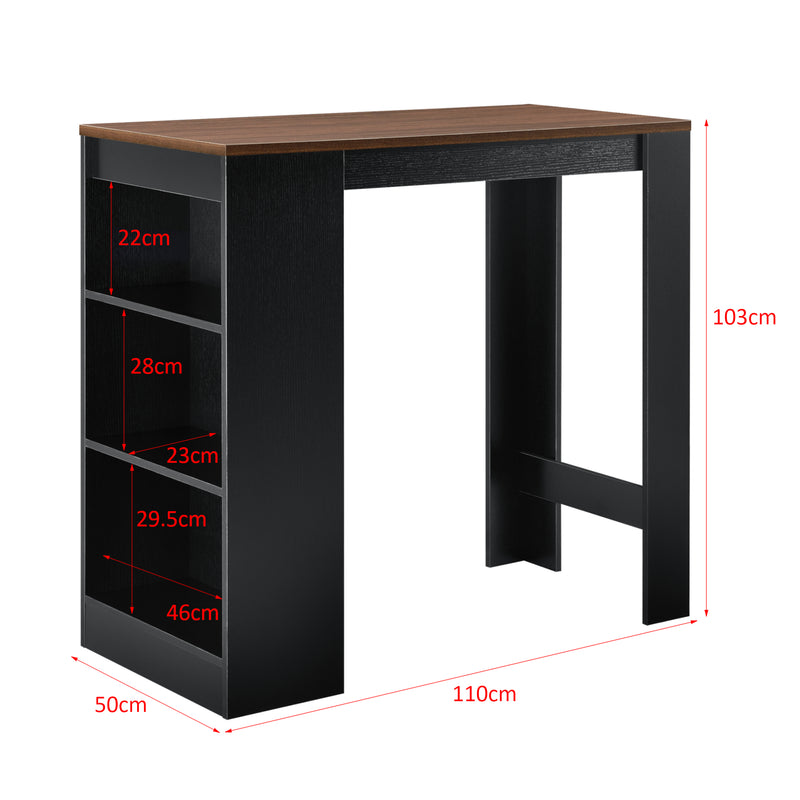 Croquis coté Table de Bar Kouvola 110 x 50 x 103 cm [en.casa]