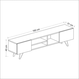 Meuble TV Assens à 2 portes 40 x 160 x 31 cm [en.casa]