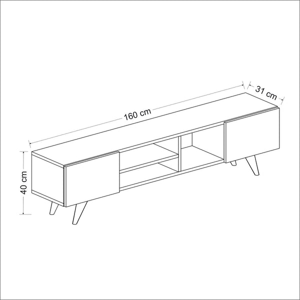 Meuble TV Assens à 2 portes 40 x 160 x 31 cm [en.casa]