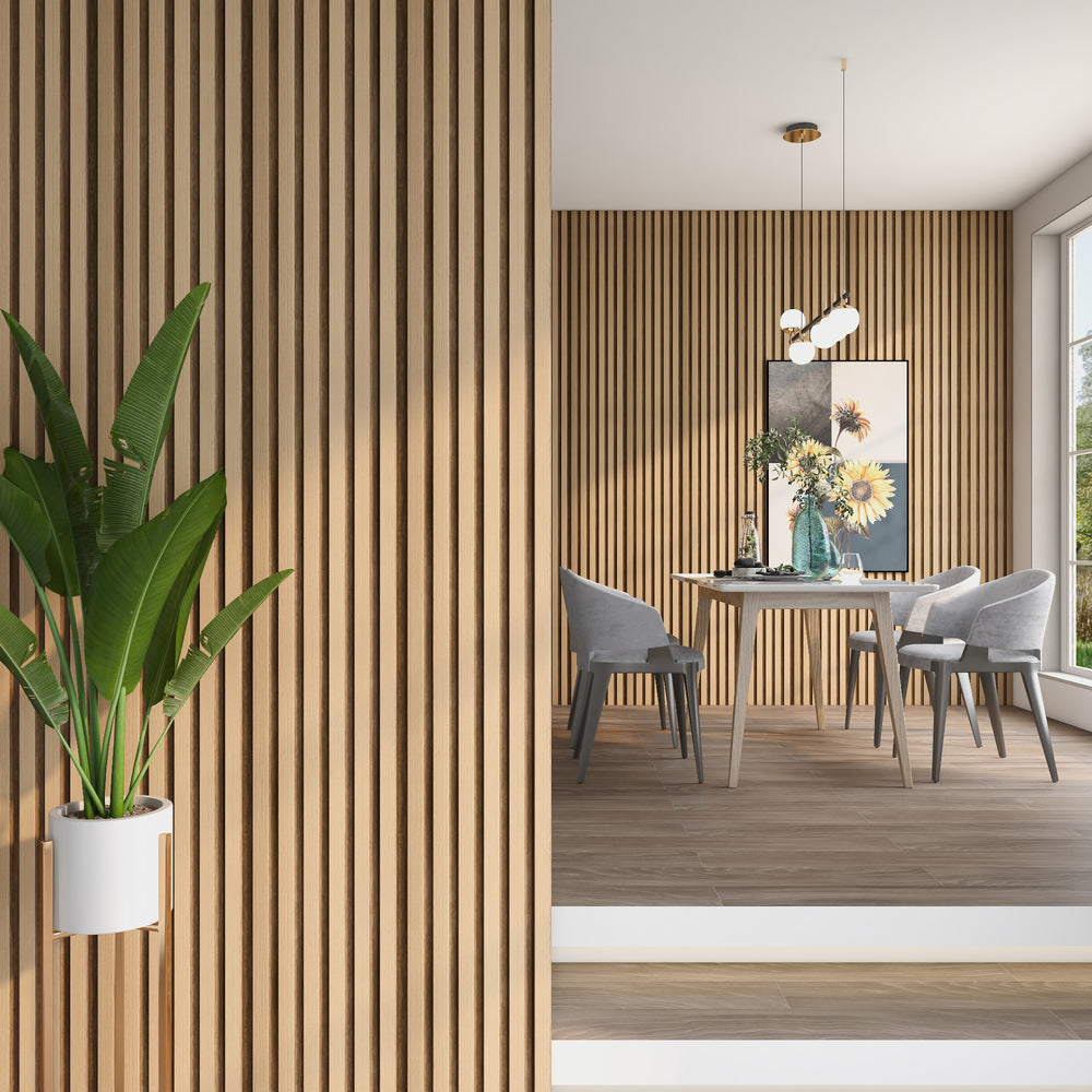 Set Borger di Pannelli Murali 3D - Effetto Rovere Chiaro NEU.HOLZ