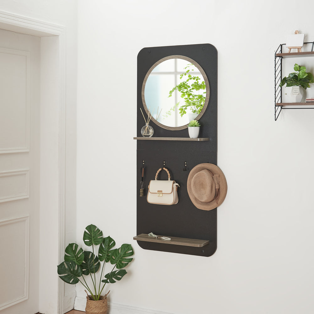 Pannello appendiabiti Helsinge con specchio 140x60x16 cm [en.casa] - premiumXL