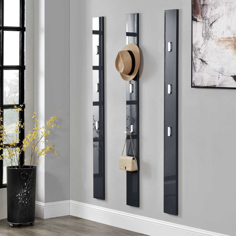 Porte-manteau mural Hansnes avec 3 crochets rabattables 165 cm diff. couleurs [en.casa] - premiumXL