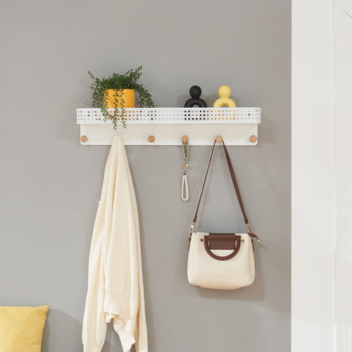 Porte-manteau mural avec étagère Jäller 60 x 14 x 12 cm [en.casa]
