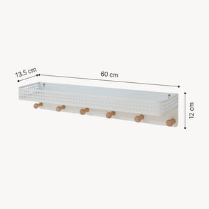 Porte-manteau mural avec étagère Jäller 60 x 14 x 12 cm [en.casa]