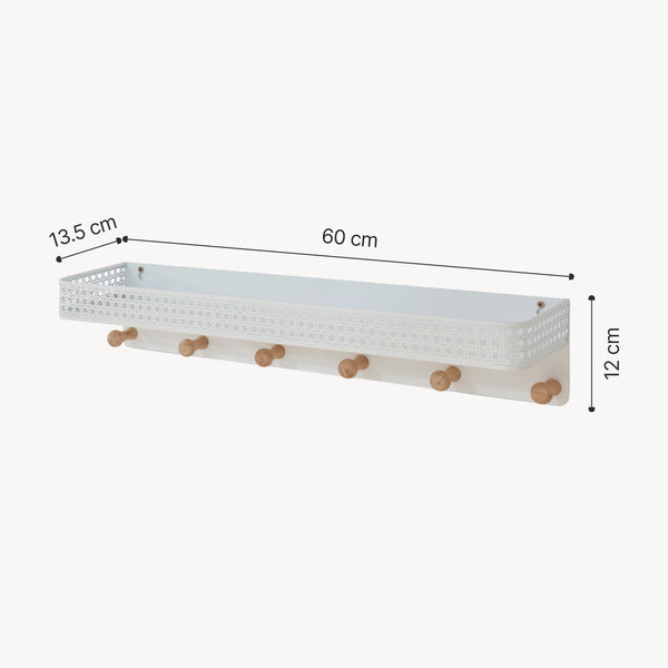 Porte-manteau mural avec étagère Jäller 60 x 14 x 12 cm [en.casa]