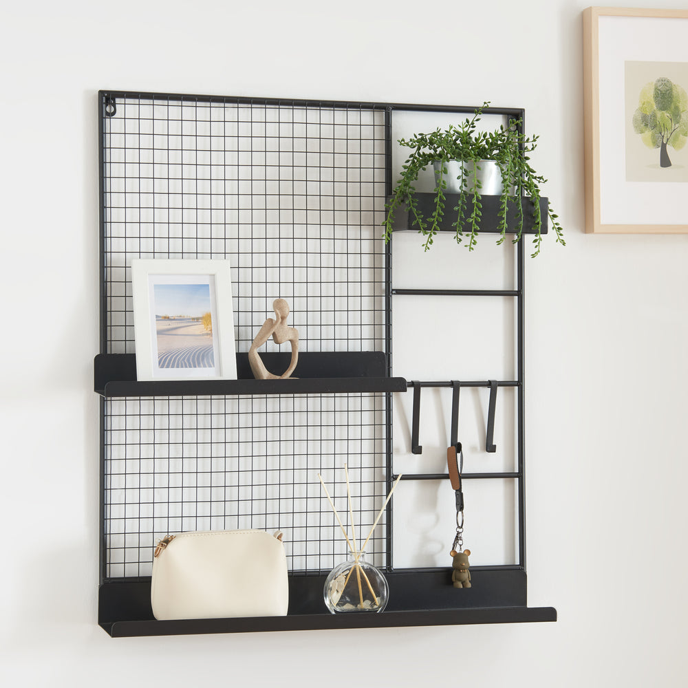 Griglia da parete Westre 70x60x11cm metallo nero [en.casa] - premiumXL