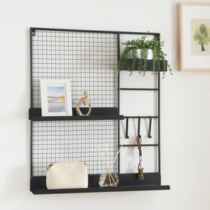 Grille murale Westre 70x60x11cm métal noir [en.casa] - premiumXL